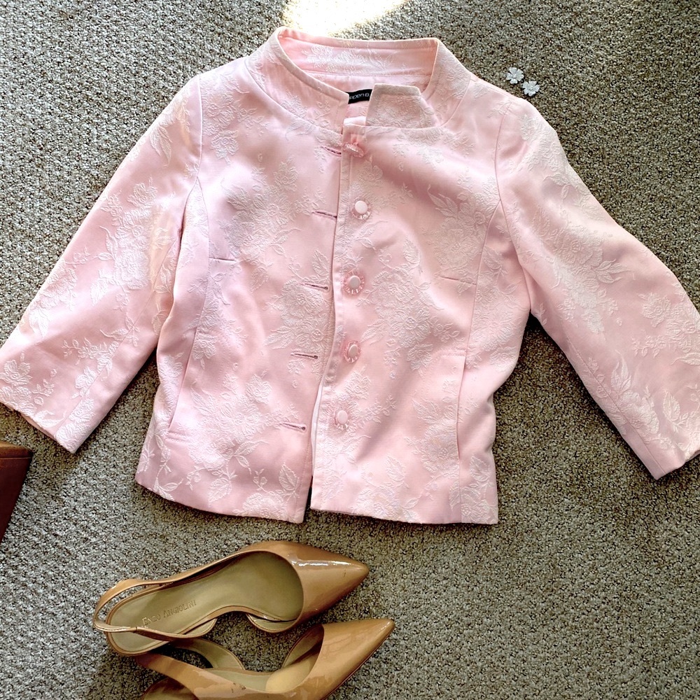 Arden B brocade powder pink jacket S